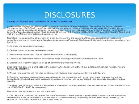 DISCLOSURES.