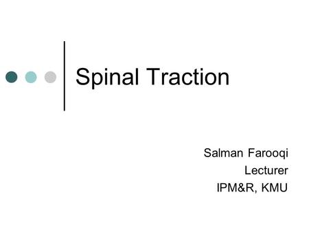 Salman Farooqi Lecturer IPM&R, KMU