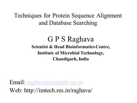 Techniques for Protein Sequence Alignment and Database Searching