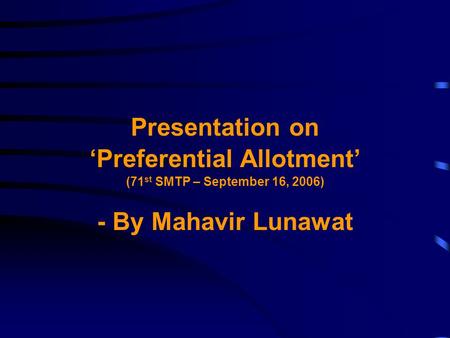 ‘Preferential Allotment’