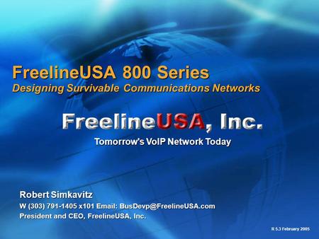 FreelineUSA 800 Series Designing Survivable Communications Networks