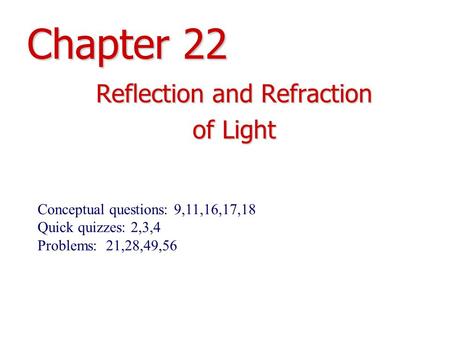 Reflection and Refraction of Light