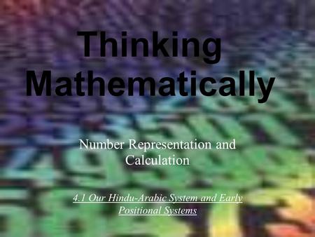 Thinking Mathematically