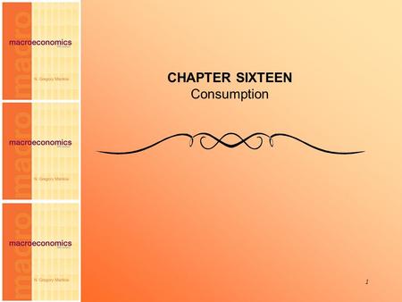 CHAPTER SIXTEEN Consumption.