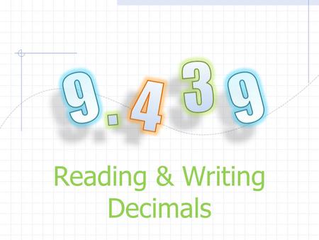 Reading & Writing Decimals