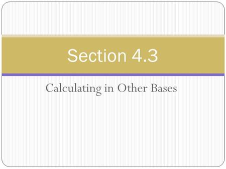 Calculating in Other Bases