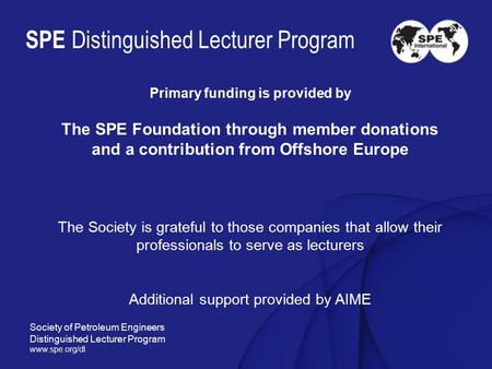 SPE Distinguished Lecturer Program