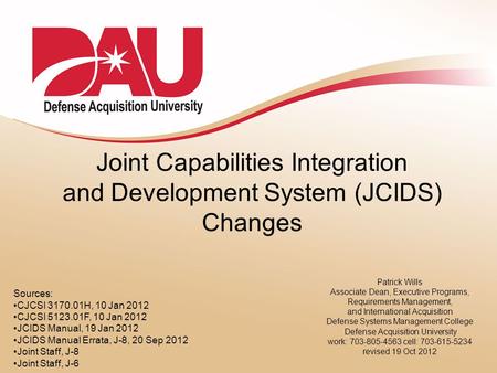 Addressing JCIDS Criticism