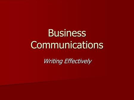 Business Communications