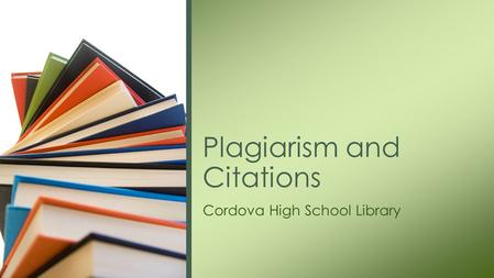 Plagiarism and Citations