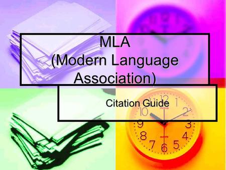 MLA (Modern Language Association)