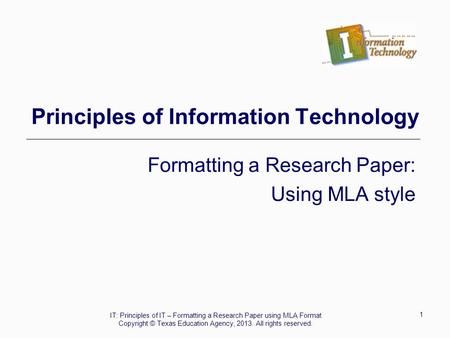 Principles of Information Technology