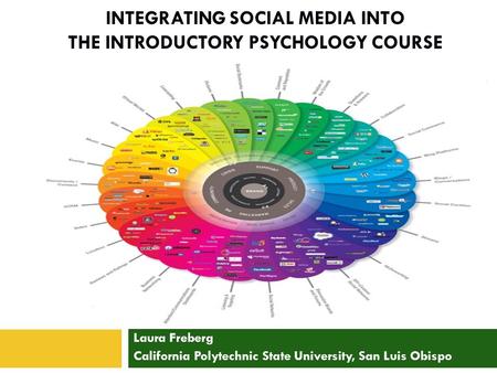 INTEGRATING SOCIAL MEDIA INTO THE INTRODUCTORY PSYCHOLOGY COURSE Laura Freberg California Polytechnic State University, San Luis Obispo.