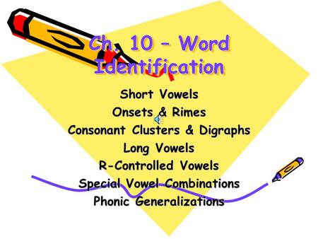 Ch. 10 – Word Identification