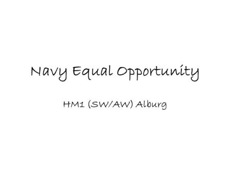 Navy Equal Opportunity