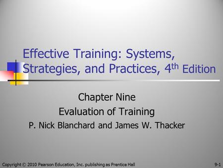 Effective Training: Systems, Strategies, and Practices, 4th Edition