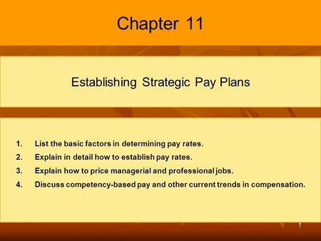 Establishing Strategic Pay Plans