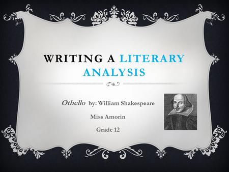 Writing a Literary Analysis