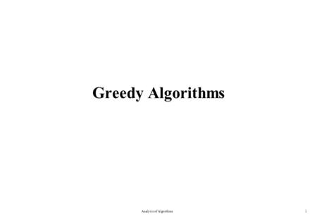 Analysis of Algorithms