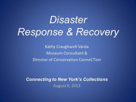 Disaster Response & Recovery