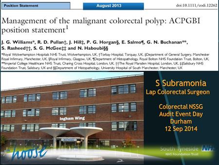 Role of colonoscopy in the treatment of malignant polyps Pathology of malignant colorectal polyps Assessing the risk of residual disease post-polypectomy.