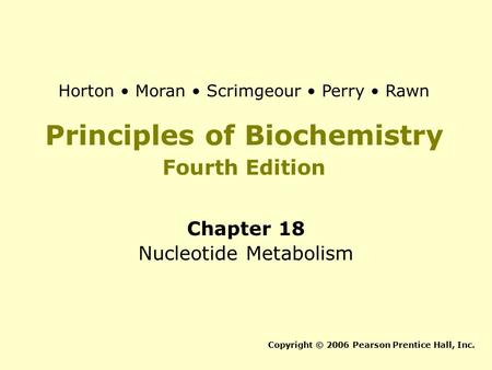 Principles of Biochemistry