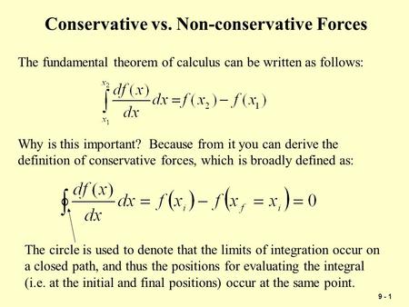 Conservative vs. Non-conservative Forces