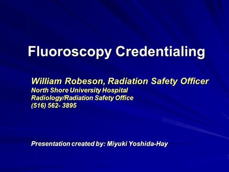 Fluoroscopy Credentialing