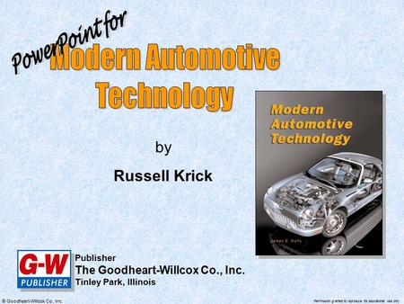 Modern Automotive Technology PowerPoint for by Russell Krick