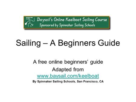 Sailing – A Beginners Guide