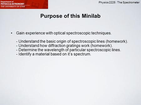 Purpose of this Minilab