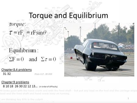 Torque and Equilibrium