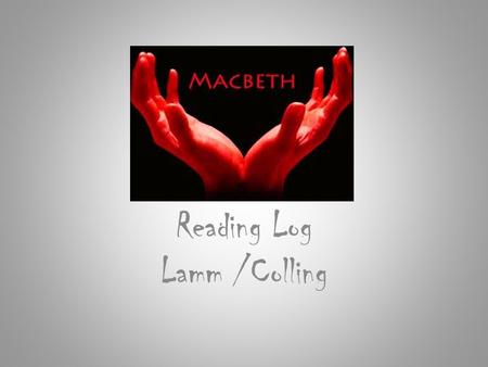 Reading Log Lamm /Colling