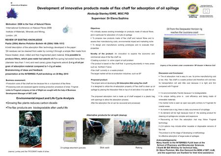 Akobuije Stanley IGWE, MSC PID Supervisor: Dr Elena Sazhina