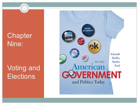 Chapter Nine: Voting and Elections 1. Learning Objectives Explain the difference between the voting-age population and the population of eligible voters.