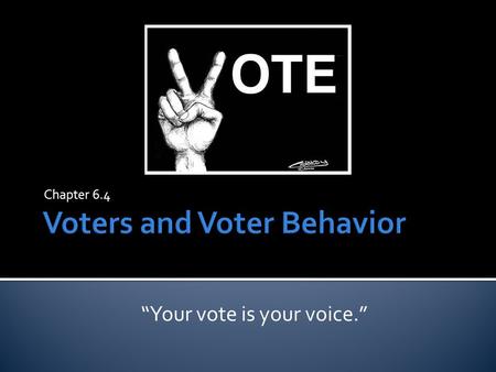 Voters and Voter Behavior