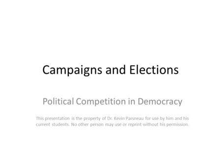 Campaigns and Elections