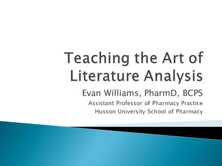 Teaching the Art of Literature Analysis