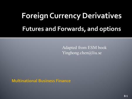 Multinational Business Finance