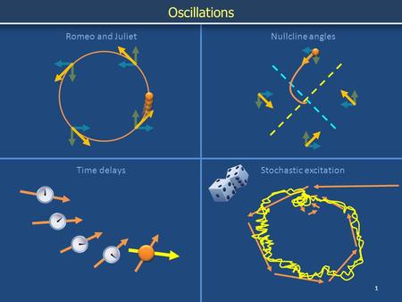 1 Romeo and Juliet Time delaysStochastic excitation Oscillations Nullcline angles.