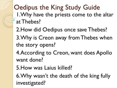 Oedipus the King Study Guide