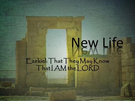 Ezekiel: That They May Know That I AM the LORD. I. Ezekiel's Commission (1:1-3:27) A. The Vision of God's Glory (1:1-28) B. The Lord's Charge to Ezekiel.