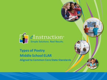 Types of Poetry Middle School ELAR