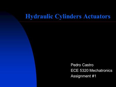 Hydraulic Cylinders Actuators