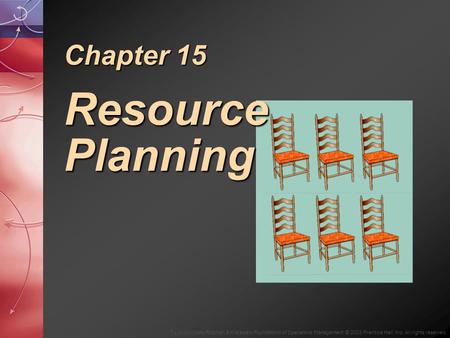 To Accompany Ritzman & Krajewski Foundations of Operations Management, © 2003 Prentice Hall, Inc. All rights reserved. Chapter 15 Resource Planning.