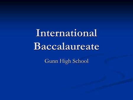 International Baccalaureate