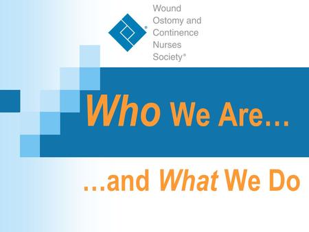 Who We Are… …and What We Do. Wound, Ostomy and Continence Nurses Society™ Lydia Erin A Day in the Life of a WOC Nurse.