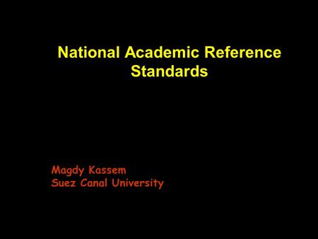 National Academic Reference Standards