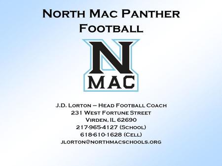 North Mac Panther Football