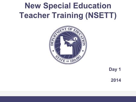 New Special Education Teacher Training (NSETT) Day 1 2014.